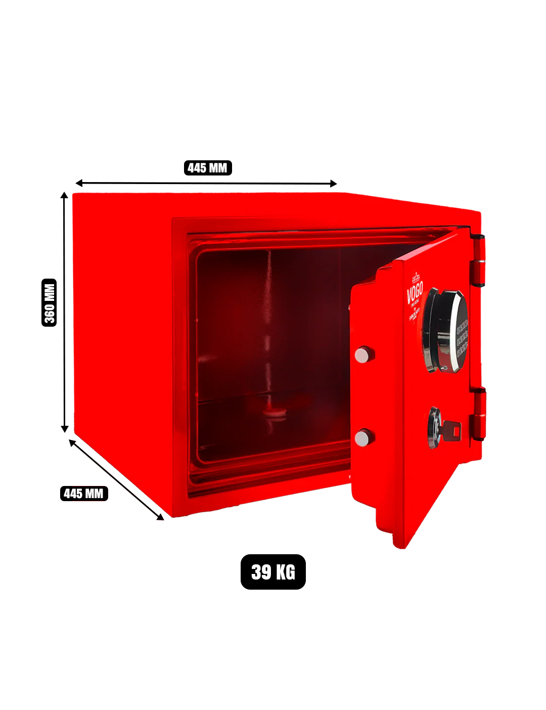 SHINJIN VOGO SAFES FIRE RESISTANT SAFE, MODEL VGF-360 RED - Image 4